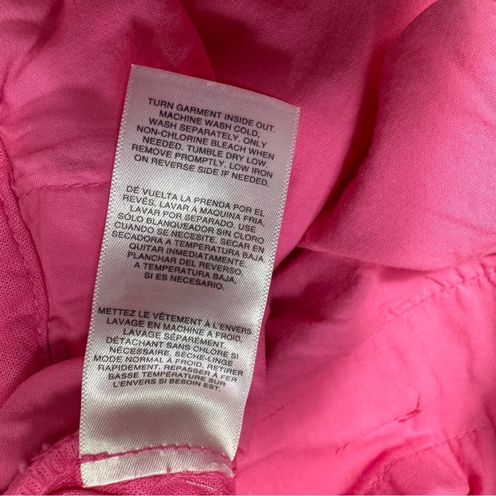 NWT New Habitual Linen Cotton Cropped Kick Flare Pink Pants Size 28'' - Picture 7 of 10